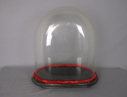 Antique Victorian Oval Hand Blown Glass Globe Dome Doll Clock 17.51" H 15.55"!!