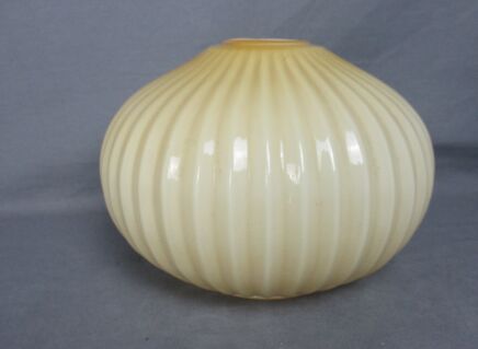 Art Deco Opaline cased Glass Light Pendant Shade  Opaque Ribbed HTF