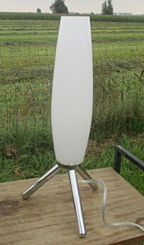 Mid Century Modern Vintage style 80s Tripod Atomic Table Lamp Paulmann Chrome