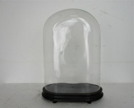 Antique Victorian Oval Hand Blown Glass Globe Dome Doll Clock 17.61" H 12.2"W