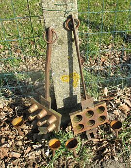 Antique Pair Cast Iron Waffle Iron Turned into Two-Arm Wall Sconces Steampunk