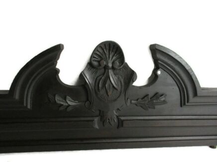 Hand Carved Wood French Pediment Ornate Over door Architectural Black Forest Style Gorgeous Reclaimed