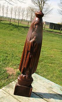 Vintage Virgin Mary African Madonna Carved Wood Statuette