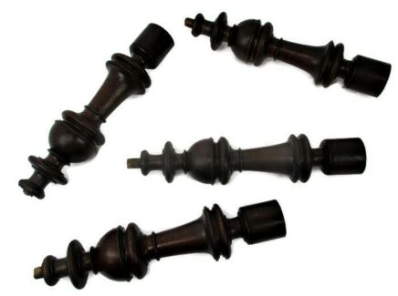 4 Reclaimed Carved Wood Large Spindles Balusters Trim Posts Pillar Salvaged Antique
