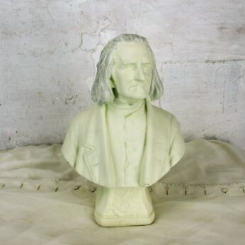 Bust statue Franz Liszt Composter Plaster 13.18" Vintage