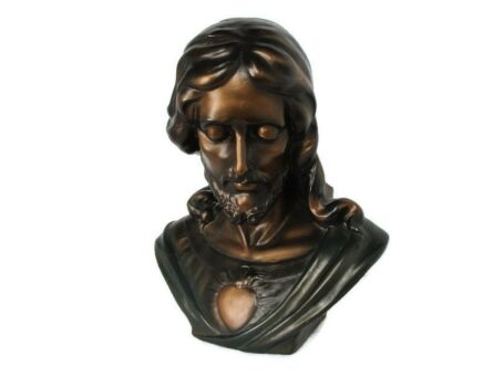Gorgeous Art Deco 1920s Bust Jesus Christ Holy Sacred Heart Plaster Extremely Rare Collector HTF