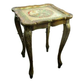 Italian Florentine Hollywood Regency Wood Stacking Nesting Side Coffee Table