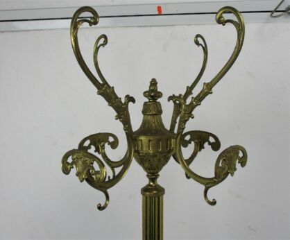 Standing Hall Tree Coat Hallway Rack Ornate Brass Onyx Hollywood regency Mermaid