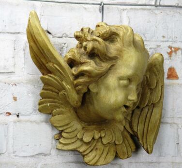 Angel Head Wall Hanging Figurine Statue Plaster Decoration Wall Plaque 3D