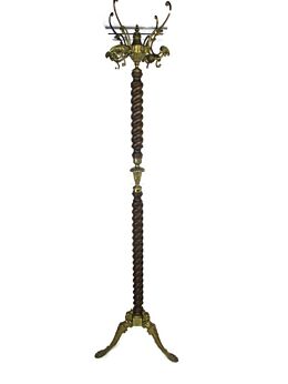 Standing Hall Tree Coat Hallway Rack Barley twist Stem Mermaids Base Eyecatcher