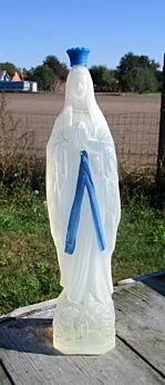 Rare Large Lourdes Virgin Mary Plastic Bottle Statuette Holy water French