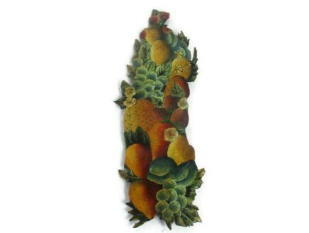 Enamel Antique Plaque Fruit Basket Stil Life