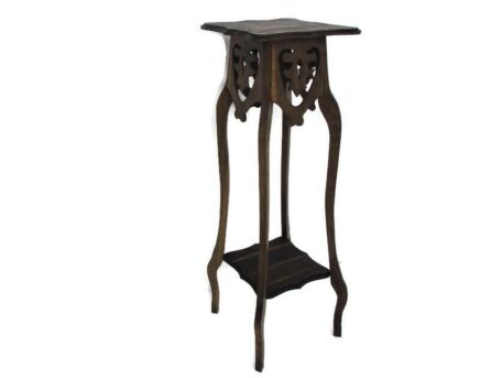 Large Art Nouveau Deco Ornate 2 Tier Pedestal Table Plant Bonsai Stand Side Table Farmhouse Country Barn Style 43.3"