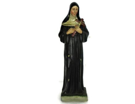 HTF Statue St Saint Rita of Cascia Plaster Patroness Impossible Causes Bees 15.94"