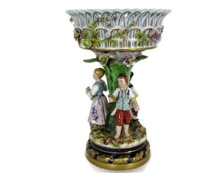 French Sevres Large Table Centerpiece Marked Porcelain Figurines Delicate WOW