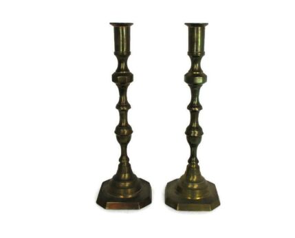 Vintage Couple pair Church Altar Ornate Brass Candle Holders Sticks Beautiful