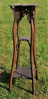Large Gorgeous Ornate 3 Tier Pedestal Table Plant Stand Side Table 44.09"