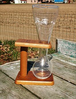 Belgian Beer Glass Kwak Pauwel Wooden Holder Coachman's glass