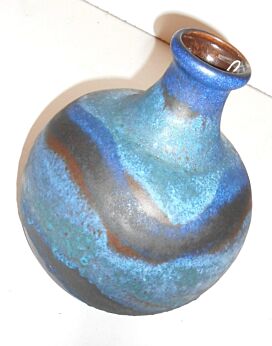 Vintage Blue West Germany Ruscha Keramik Art Pottery Vase Bowl ceramic Fat Lava 60s 70s