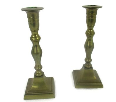 Antique Bauhaus Art Nouveau Candle Sticks Candle Holders Brass Stylish Small