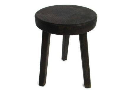 Hand Carved wood Milking Stool Pedestal Table Pedestal Barn Country Style