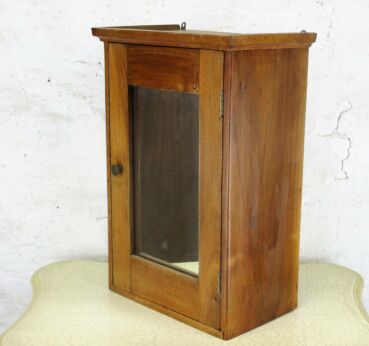 Vintage Wooden small Medicine Wall Cabinet Apothecary Kitchen Bathroom Mirror