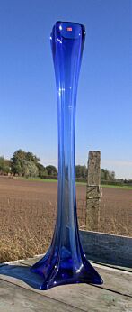 XXL Vintage Cobalt Blue Glass Vase made in Italy Very Rare 27.95"