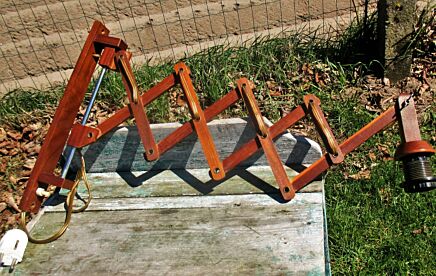 Mid Century Danish Modern Teak Scissor Wall Lamp Expanding Mounted Adjustable