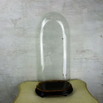 Antique Victorian Oval Hand Blown Glass Globe Dome Steampunk Clock 23" x 10"