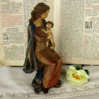 Virgin Mary Madonna Della Sedia Seggiola Resin Statue Infant Child Fra Angelico