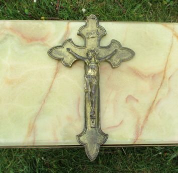 vintage Brass Hanging Crucifix Cross Jesus Christ Decorative