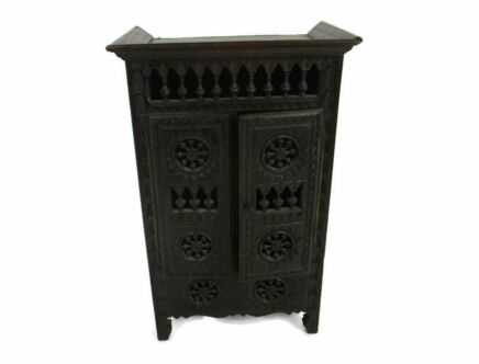 MIniature French Breton Salesman sample cabinet Wood antique 1900s Gorgeous Rare
