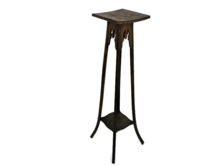Art Nouveau Pedestal Table Plant Flower Stand Side Table Two 2 Tier Art Deco Barn Country Farmhouse style 38.58"