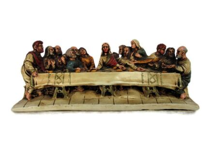 Statue Figurine Last Supper Jesus Christ Passover Apostles Polychrome Resin