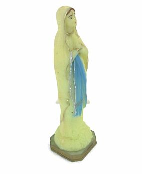 French Statue Virgin Mary Notre Dame de Lourdes Madonna resin 8.66"