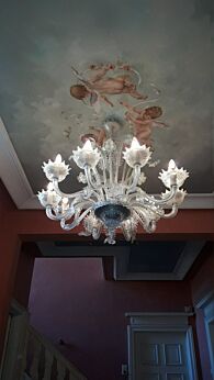10 Arms Lights Chandelier Venetian Italian Glass Leaves Flowers Exquisite WOW