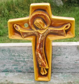 Mid Century Design Ceramic Modernist Brown Belgium Bree Crucifix era Perignem