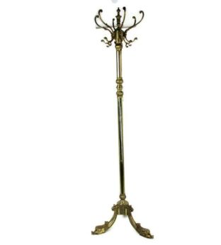 Standing Hall Tree Coat Hallway Rack Brass Eyecatcher Italian Hollywood Regency