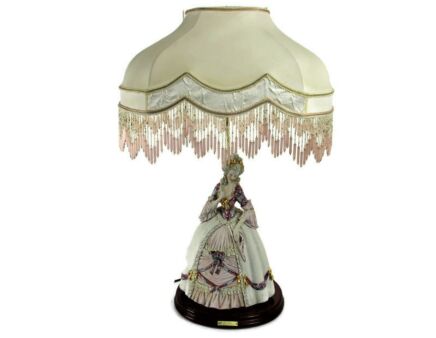 Vittorio Sabadin Desk Lamp Figurine Statue Capodimonte Victorian Lady extremely rare Collector