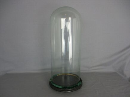 Antique Round Hand Blown Glass Dome Globe Steampunk Display 19.29" D 7.67"