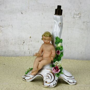 Dresden Porcelain Figurine Putti Angels Eros Rosebuds Germany Marked Gorgeous