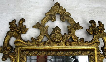 Wall Hanging Mirror Ornate Plaster Wood Hollywood Regency Dresser Vanity Hall