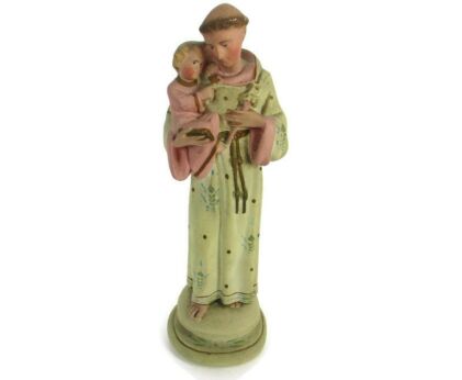 St Anthony Padua of Lisbon Infant Child Plaster Statue Franciscan Order Friar