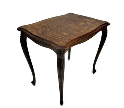Side Wine Coffee End Table Louis XV style Vintage Mid Century Carved Wood Flower Pattern