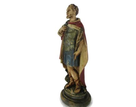 Saint Donatus of Muenstereifel Plaster Statue Roman Soldier Protector against Lightning Collector HTF 12.99"