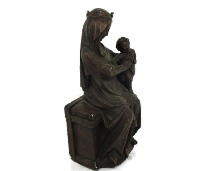 Statue Madonna with Infant Jesus Our Lady Virgin Mary Infant Sedes Sapientiae Plaster Gorgeous