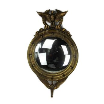 XL Ornate Eagle Mirror Convex Glass Duck Federal Style Wood Bulls-eye WOW