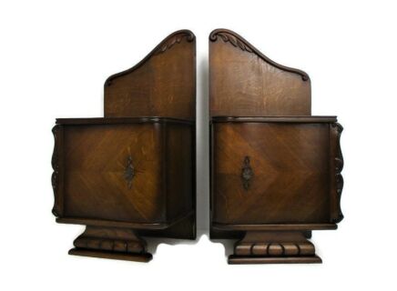 Pair Couple Vintage Nightstands End tables Dresser 30s 40s Vanity Cabinets Funky Beautiful