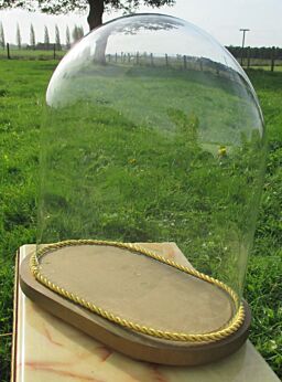 Vintage Oval Glass Globe Dome Bell Cloche Hand Made Blown Victorian Style