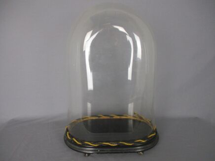 Antique Victorian Oval Hand Blown Glass Globe Dome Doll Clock 19.09" H 13.7"W